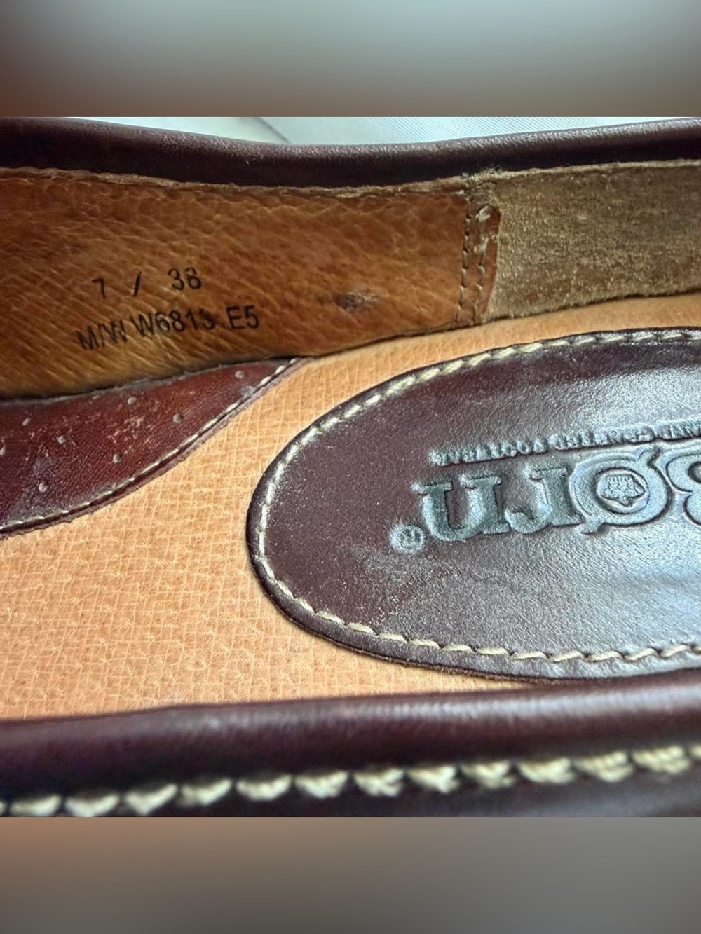 Born Dark Brown Leather Loafers Womens Size 7 Minimal Classic Comfort Slip On - Picture 4 of 8